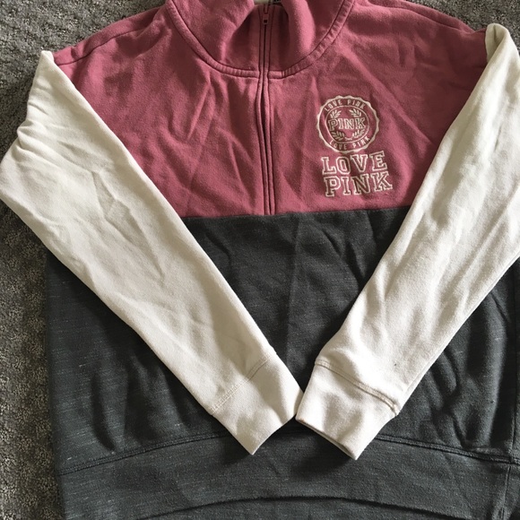 3/4 zip PINK sweatshirt - Picture 2 of 4